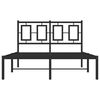 vidaXL Metal Bed Frame without Mattress with Headboard Black 120x200cm