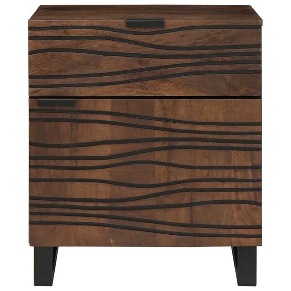 vidaXL Bedside Cabinet Walnut 50 x 33 x 60 cm Solid Acacia wood