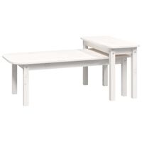 vidaXL 2 Piece Coffee Table Set White Solid Wood Pine