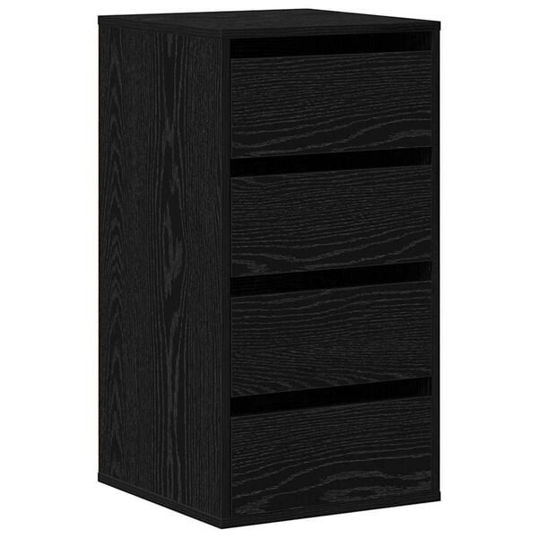 vidaXL Drawer Cabinet Black 40 x 41 x 76 cm Engineered Wood