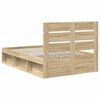 vidaXL Bed Frame Sonoma Oak 135 x 190 cm Solid Pine Wood