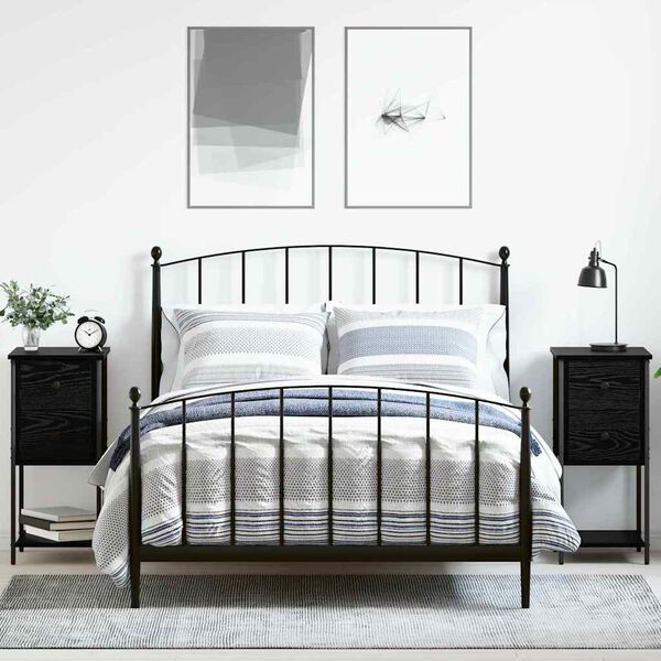 vidaXL Bedside Cabinet 2 pcs Black oak 32 x 42 x 70 cm Engineered wood