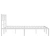 vidaXL Metal Bed Frame without Mattress with Headboard White 135x190cm