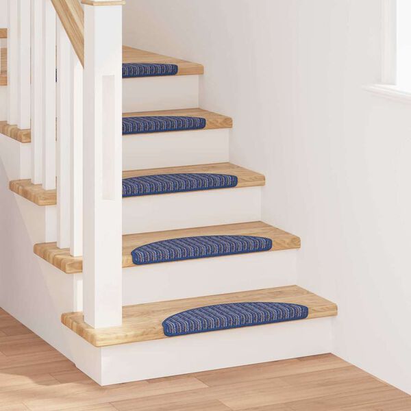 vidaXL Self-adhesive Stair Mats 15 pcs Blue 56 x 17 x 3 cm