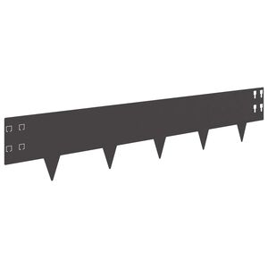 vidaXL Lawn Edging 10 pcs 100 x 20 cm Steel Black