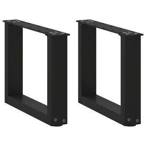 vidaXL Coffee Table Legs U-Shaped 2 pcs Black 40x(30-31) cm Steel