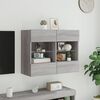 vidaXL TV Wall Cabinet with LED Lights Grey Sonoma 78.5x30x60.5 cm
