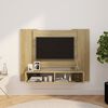 vidaXL Wall TV Cabinet Sonoma Oak 120x23.5x90 cm Engineered Wood