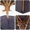 vidaXL Garden Parasol Dark Grey &Oslash; 150 x 210 cm Bamboo