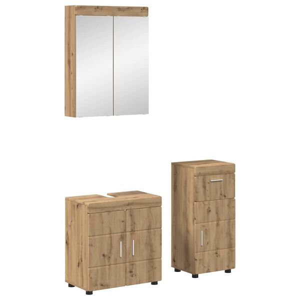vidaXL Bathroom Furniture Set TULUM Artisan Oak Engineered Wood