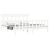 vidaXL Bed Frame without Mattress White Super King Size Solid Wood Pine