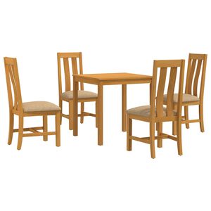 vidaXL Dining Set 5 pcs Beige Solid Oak Wood