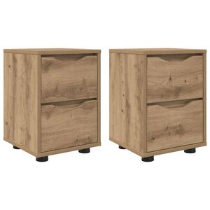 vidaXL Bedside Tables with Drawer 2 pcs Artisan Oak 30.5 x 30 x 43 cm