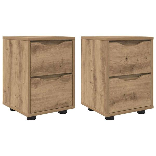 vidaXL Bedside Tables with Drawer 2 pcs Artisan Oak 30.5 x 30 x 43 cm