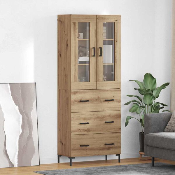 vidaXL Highboard with Drawer 2 pcs Artisan Oak Engineered Wood