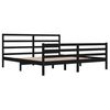 vidaXL Bed Frame without Mattress Black Solid Wood Pine 200x200 cm