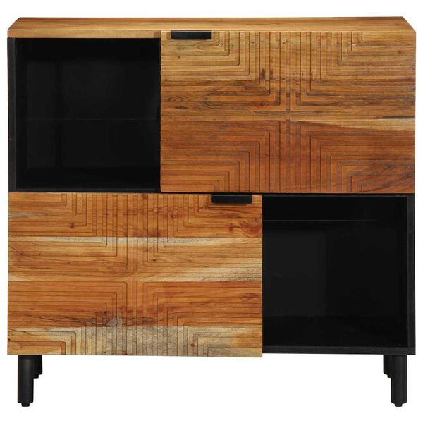 vidaXL Sideboard with Door Natural 80 x 33.5 x 75 cm Solid Acacia Wood