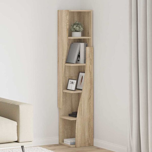 vidaXL Corner Cabinet Sonoma Oak 27.5x27x140cm Engineered Wood