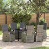 vidaXL Garden Dining Set with Cushion 7 pcs Grey Poly Rattan