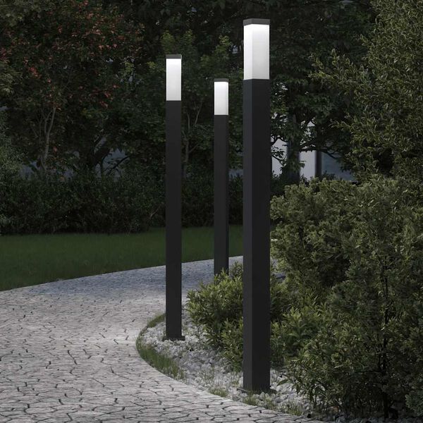 vidaXL Bollard Lights 3 pcs 110 cm Black IP44