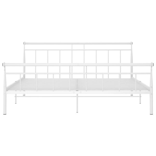 vidaXL Bed Frame without Mattress White Metal 160x200 cm