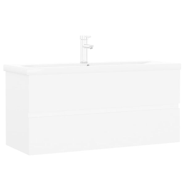 vidaXL Sink Cabinet with Built-in Basin White Engineered Wood