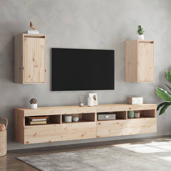 vidaXL Wall Cabinets 2 pcs 30x30x60 cm Solid Wood Pine