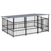 vidaXL Outdoor Dog Kennel with Roof Steel 5,63 m&sup2;