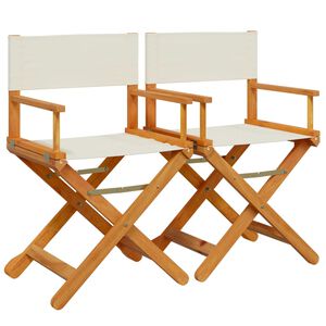 vidaXL Folding Director Chairs 2 pcs&nbsp;Cream White Fabric