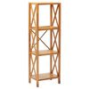 vidaXL 4-Tier Shelf 40x30x125 cm Solid Oak Wood