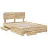 vidaXL Bed Frame with Drawer Sonoma Oak 150 x 200 cm Engineered Wood