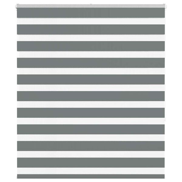 vidaXL Zebra Blind Dark Grey 125x150 cm Fabric Width 120.9 cm Polyester