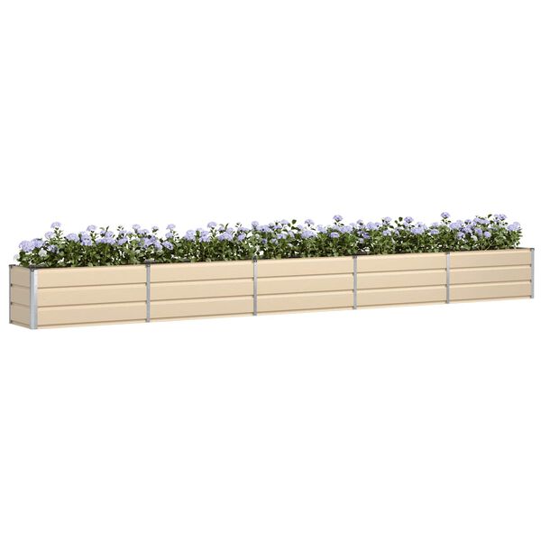 vidaXL Planter Ivory 480 x 50 x 45 cm Galvanised Steel