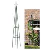 HI Garden Arch for Climbing Plants Pyramid Steel Green