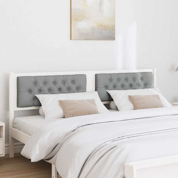 vidaXL Headboard Other White and light grey 180 cm Solid pine wood