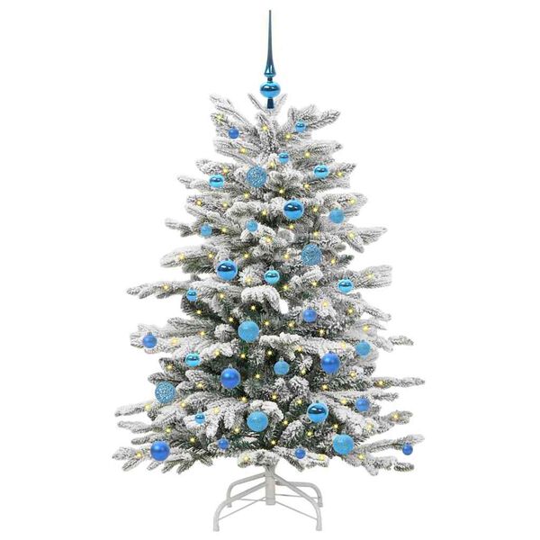 vidaXL Artificial Hinged Christmas Tree White 150 cm PE and PVC