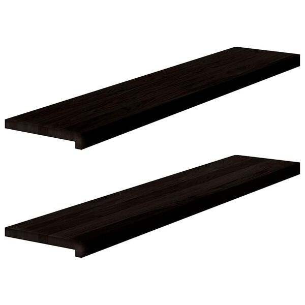 vidaXL Stair Treads 2 pcs Dark Brown 120x30x2 cm Solid Wood Oak
