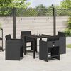 vidaXL Garden Dining Set 5 pcs Black Poly Rattan