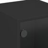 vidaXL Bedside Cabinet with Glass Door Black 35x37x42 cm