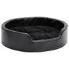 vidaXL Dog Bed Black 69x59x19 cm Plush and Faux Leather