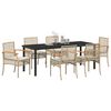 vidaXL Garden Dining Set 7 pcs Beige Poly Rattan
