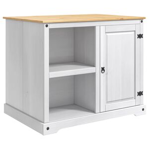 vidaXL Kitchen Trolley 2 pcs White and Honey Wax 112 x 77 x 91.5 cm