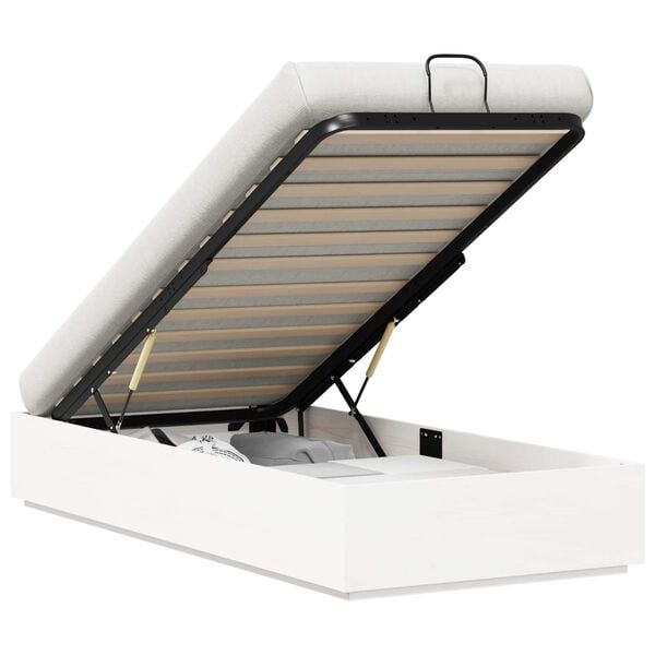 vidaXL Ottoman Bed Frame White 80 x 200 cm Solid Pine Wood