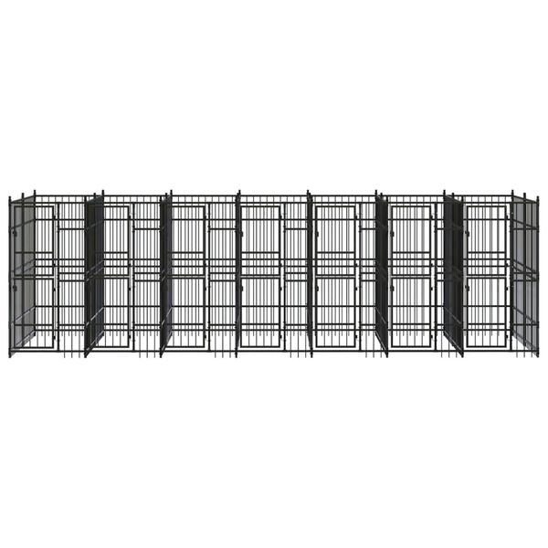 vidaXL Outdoor Dog Kennel Steel 12.9 m²