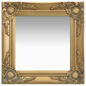 vidaXL Wall Mirror | Gold | Wood, glass, engineered wood | 40x40 cm