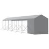 vidaXL Outdoor Dog Kennel with Roof Silver 2x14x2.5 m Galvanised Steel