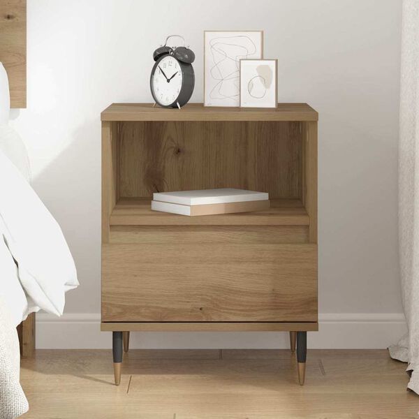 vidaXL Bedside Cabinet Artisan Oak 40 x 35 x 50 cm Engineered Wood