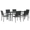 vidaXL 7 Piece Garden Dining Set Poly Rattan and Steel