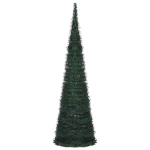 vidaXL Christmas Tree with LED String Lights Green 150 x 150 cm PVC