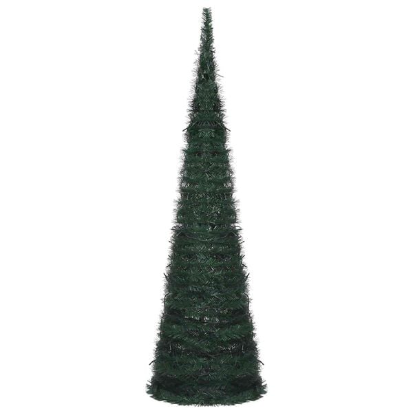 vidaXL Christmas Tree with LED String Lights Green 150 x 150 cm PVC